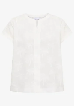 Blouse met hangende schouder en borduursel
