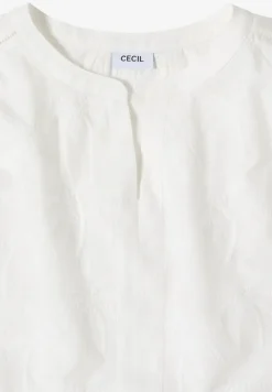 Blouse met hangende schouder en borduursel