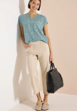 Blouse met hangende schouder en print