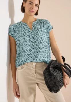 Blouse met hangende schouder en print