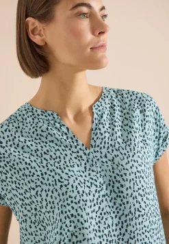 Blouse met hangende schouder en print