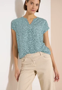 Blouse met hangende schouder en print