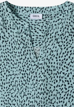 Blouse met hangende schouder en print