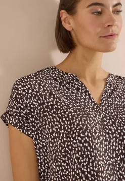 Blouse met hangende schouder en print