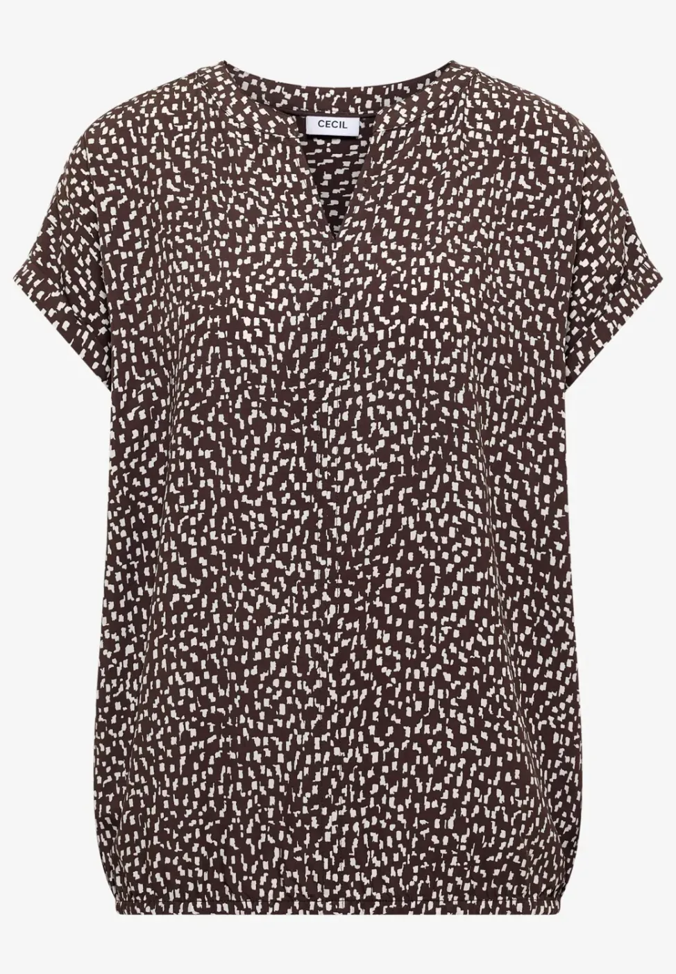 Blouse met hangende schouder en print