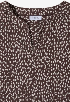 Blouse met hangende schouder en print