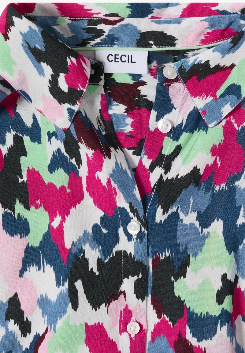 Blouse met hangende schouder en print