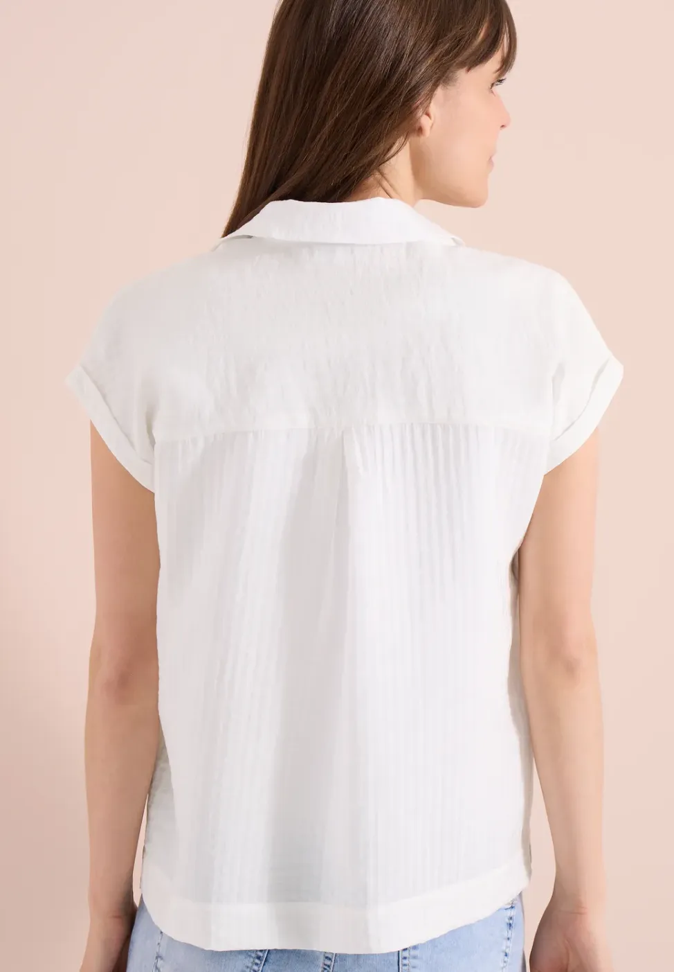 Blouse met hangende schouder en structuur