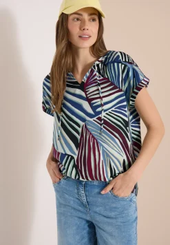Blouse met hangende schouder en structuur