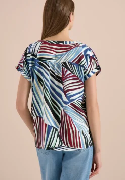 Blouse met hangende schouder en structuur