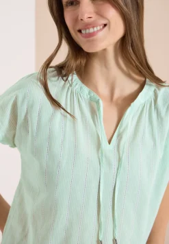 Blouse met hangende schouder en structuur