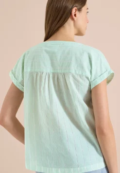 Blouse met hangende schouder en structuur