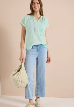 Blouse met hangende schouder en structuur