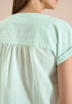 Blouse met hangende schouder en structuur