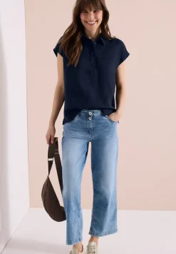 Blouse met hangende schouder en structuur