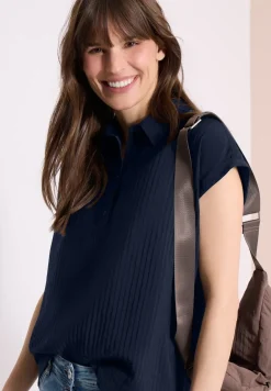 Blouse met hangende schouder en structuur