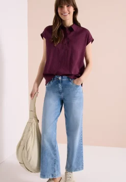 Blouse met hangende schouder en structuur