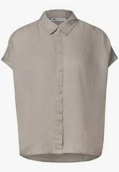 Blouse met hangende schouder in linnen
