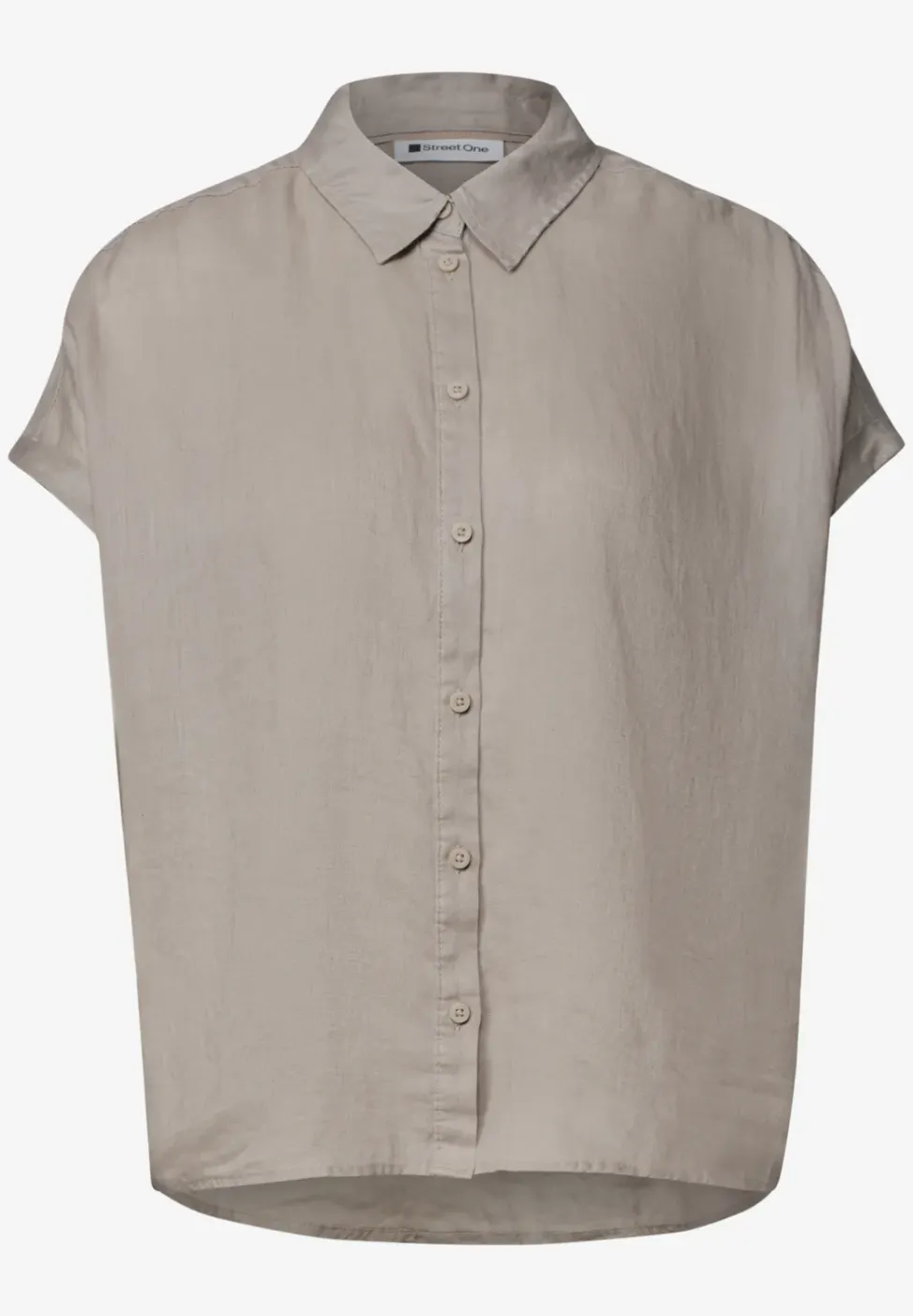 Blouse met hangende schouder in linnen