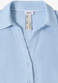 Blouse met hangende schouder in linnen