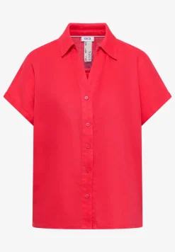 Blouse met hangende schouder in linnen