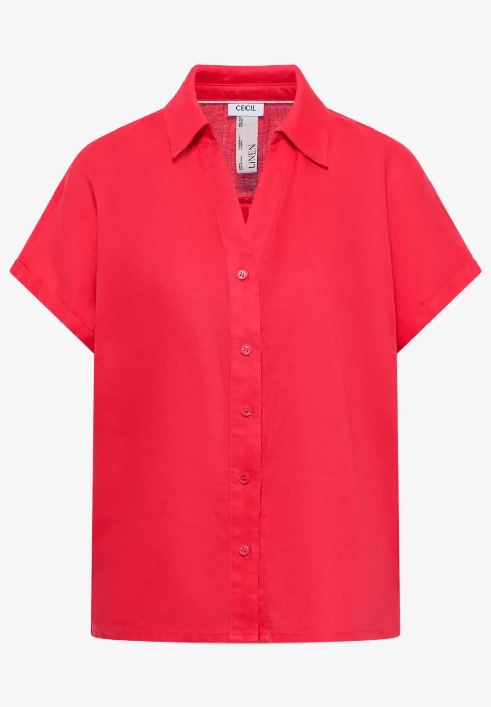 Blouse met hangende schouder in linnen