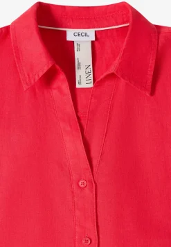 Blouse met hangende schouder in linnen