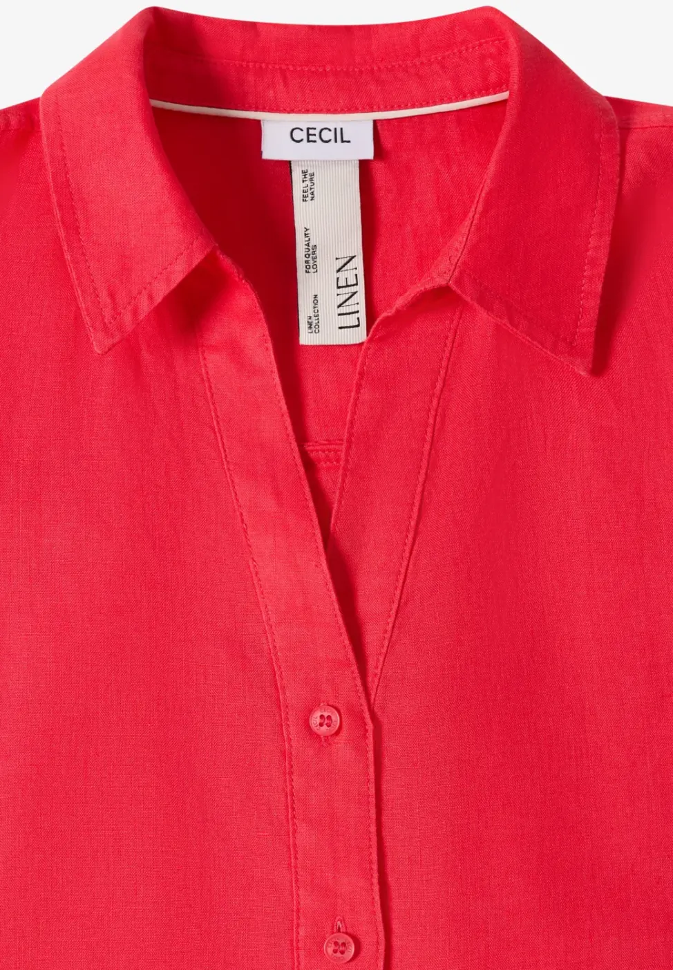 Blouse met hangende schouder in linnen