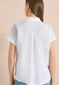 Blouse met hangende schouder in linnen