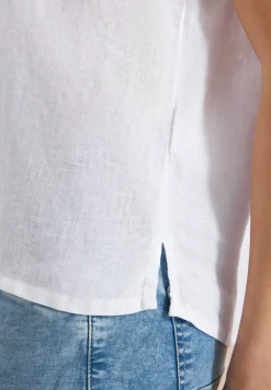Blouse met hangende schouder in linnen