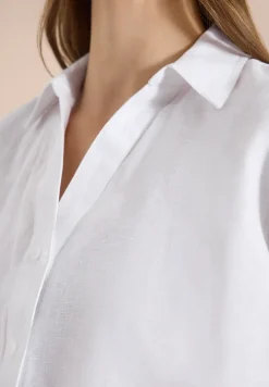 Blouse met hangende schouder in linnen