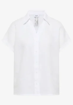 Blouse met hangende schouder in linnen
