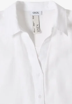 Blouse met hangende schouder in linnen