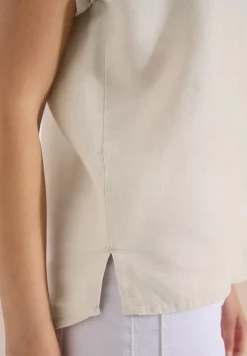 Blouse met hangende schouder in linnen
