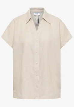 Blouse met hangende schouder in linnen