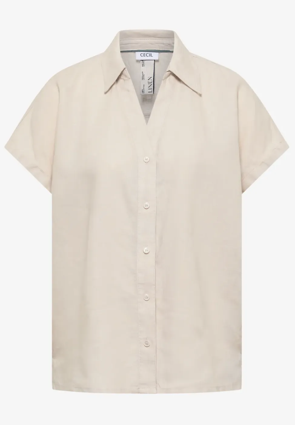 Blouse met hangende schouder in linnen