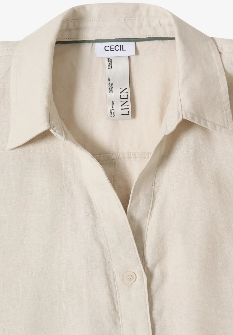 Blouse met hangende schouder in linnen