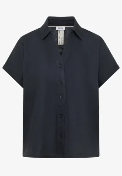 Blouse met hangende schouder in linnen
