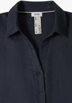 Blouse met hangende schouder in linnen