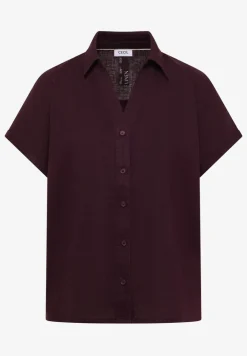 Blouse met hangende schouder in linnen
