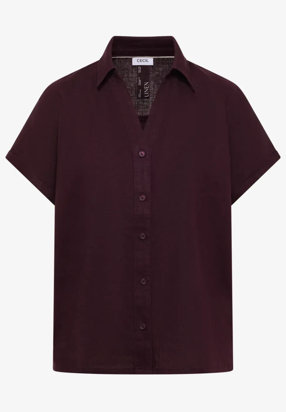 Blouse met hangende schouder in linnen