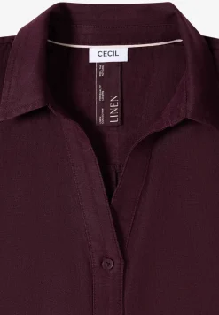 Blouse met hangende schouder in linnen