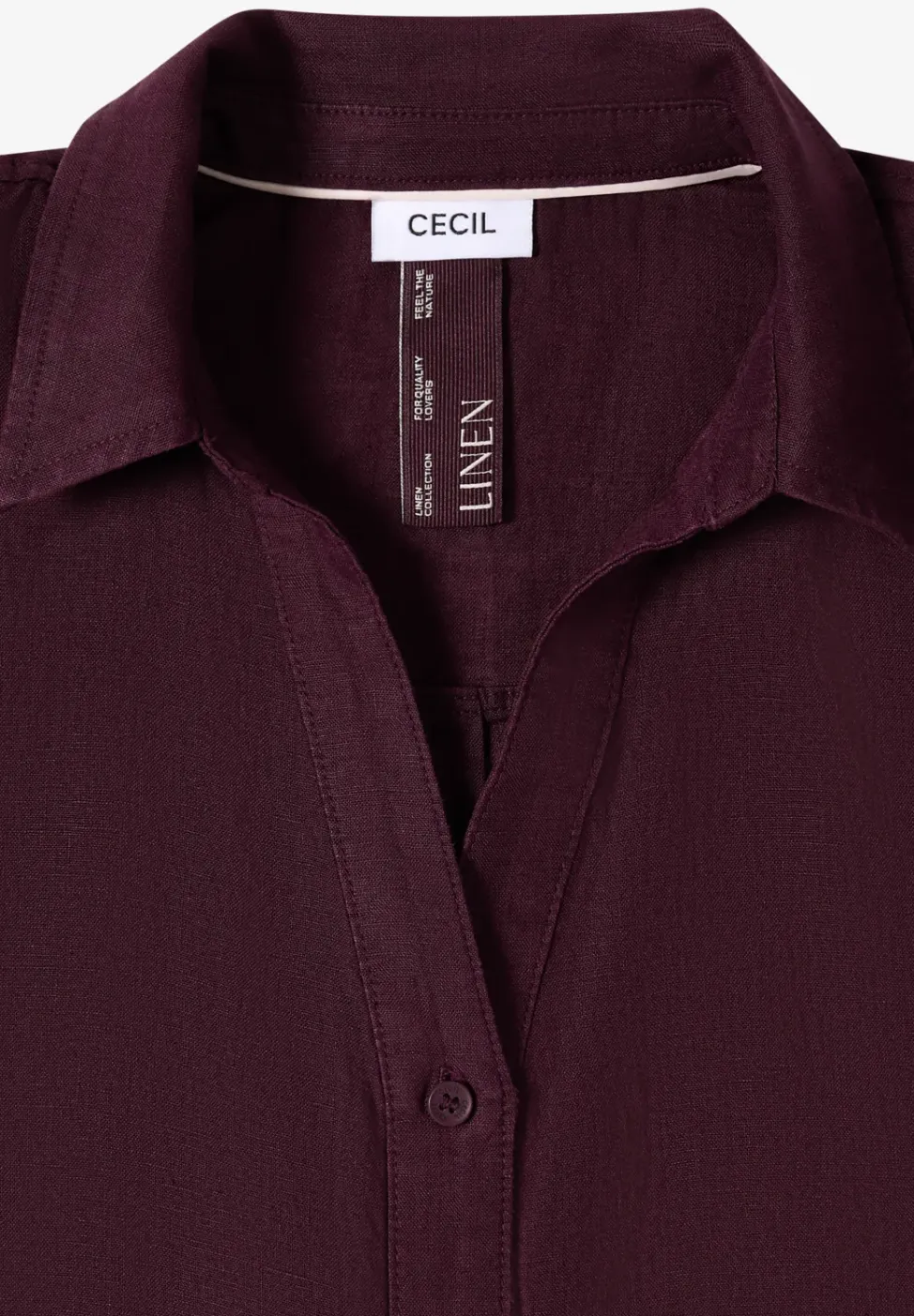 Blouse met hangende schouder in linnen