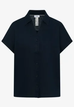 Blouse met hangende schouder in linnen