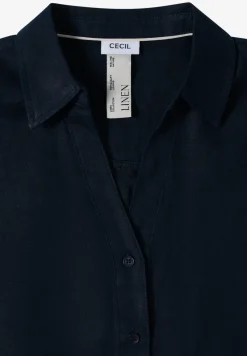 Blouse met hangende schouder in linnen