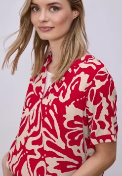 Blouse met korte mouwen en bloemenpatroon