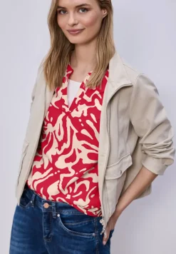 Blouse met korte mouwen en bloemenpatroon