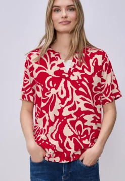 Blouse met korte mouwen en bloemenpatroon