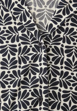 Blouse met korte mouwen en bowlingkraag