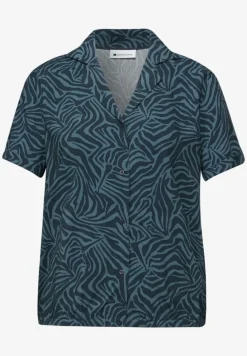 Blouse met korte mouwen en bowlingkraag